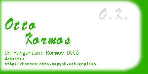 otto kormos business card