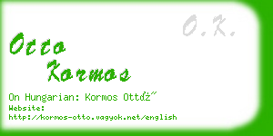 otto kormos business card